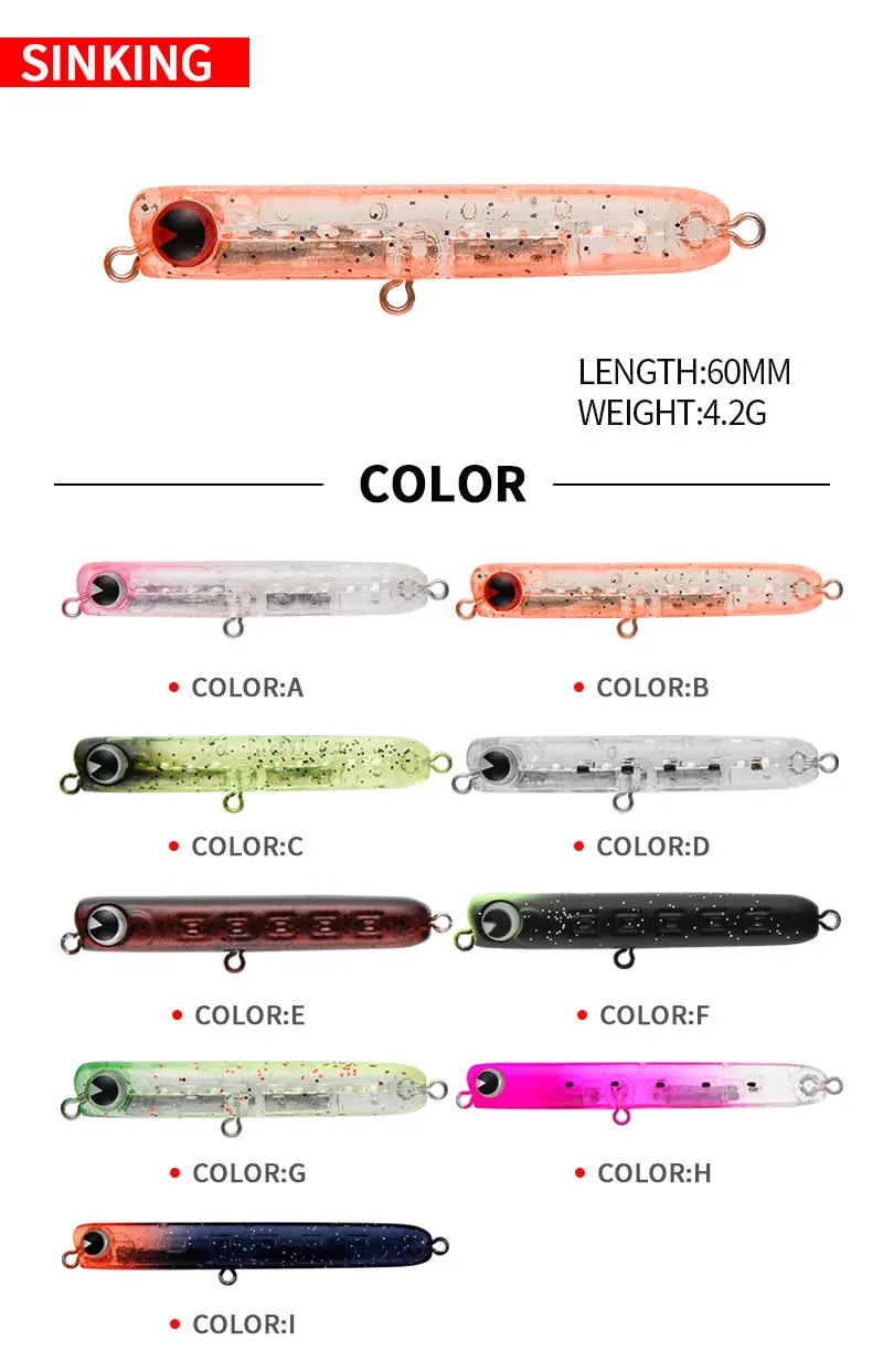 طعم صيد صناعي على شكل قلم رصاص - مراجعة Fishing Lure Jerkbait وسعره